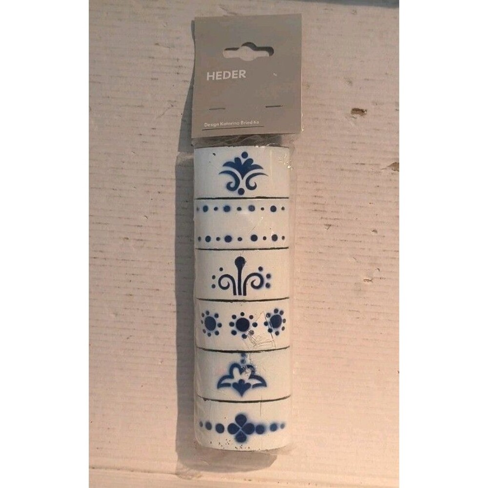 IKEA Heder Napkin Rings Blue White Enamel Swedish Set of 6x Katarina Brieditis